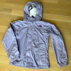 Girls North Face rain coat purple size L